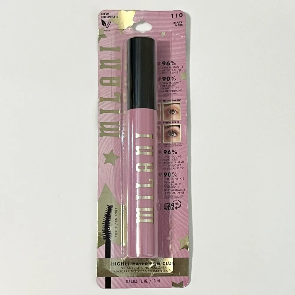 Milani Highly Rated Fan Club Fanning Mascara Lift Length Volume #110 Black
